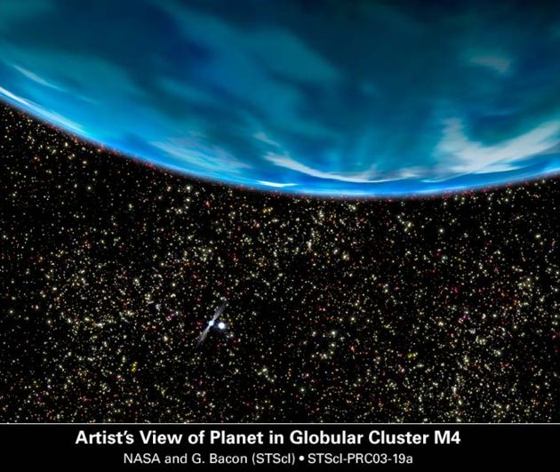 PSR B1620-26 b, nicknamed Methuselah, is the oldest known planet, estimated to be 12.7 billion years old. It orbits a binary star system, one of which is a pulsar.